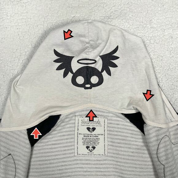 Vintage Skelanimals Diego Bat Full Zip Hoodie Small Scene Mall Goth Emo HotTopic - Picture 11 of 16